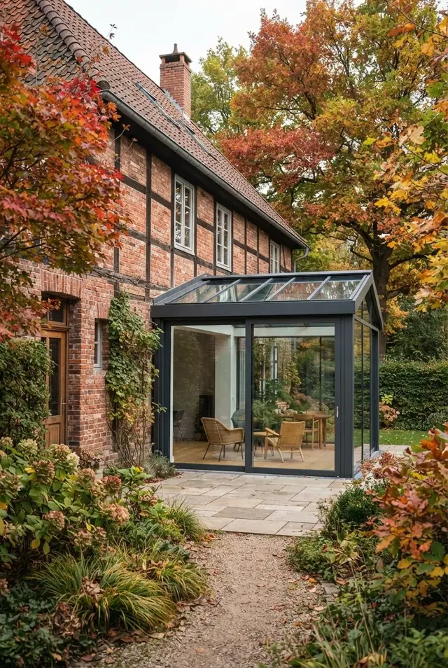 Wintergarten aus Glas und Aluminium: Am Altbau