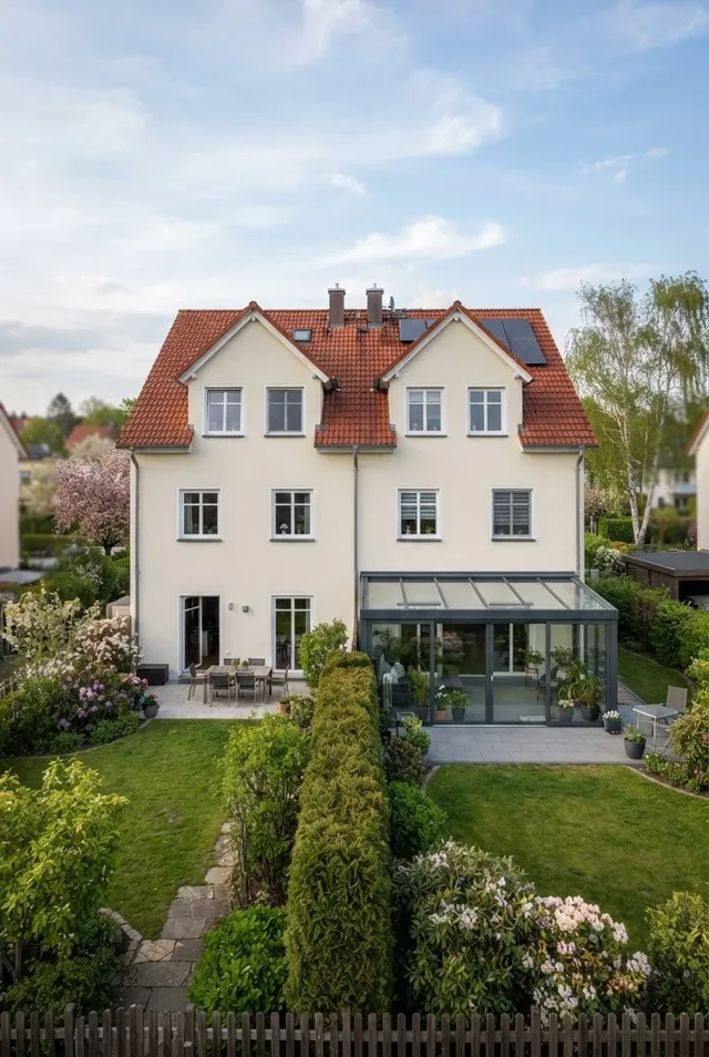 Wintergarten aus Glas und Aluminium: Am Einfamilienhaus