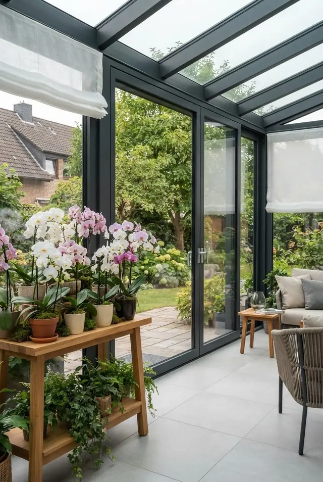 Orchideen im Wintergarten – Symbolbild